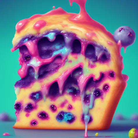 food_crit, blueberry muffin, vibrant colors