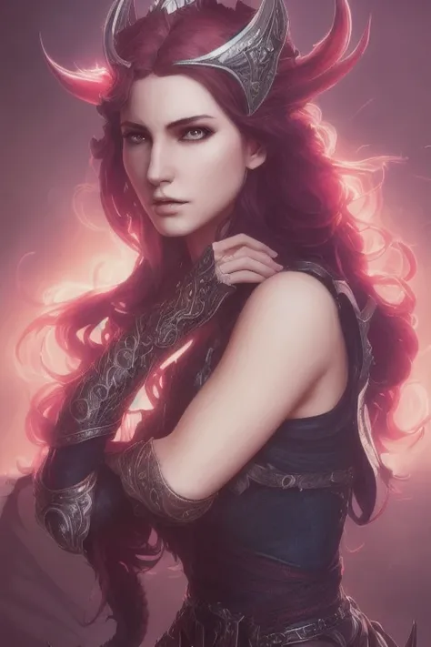 close-up head, facing camera, realistic digital painting portrait of a gothic female blood elf, (curly hair:1.1), (Dungeon and Dragon:1.3), magical dark and red universe, magic cloth armor with red and yellow engrave in, intricate details, (abstract background:1.2), (light particle:1.1), (very detailed skin:1.2), (game concept:1.3), (elden, ring style:1.3), (arcane style:0.8), (depth of field:1.3), global illumination, art by hoang lap and fuji choko and artgerm, and greg rutkowski and viktoria gavrilenko