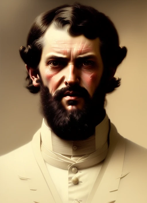 Portrait of a man as victorian aristocrat, detailed face, 19th century, highly detailed, cinematic lighting, digital art painting by greg rutkowski, blank eyes