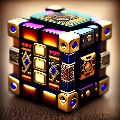 dreamlikeart steampunk rubik's cube, insane details, intricate details, hyperdetailed,