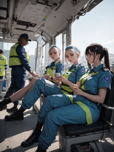 masterpiece, best quality, paramedics on break