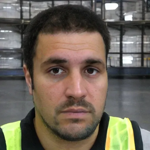 an exhausted warehouse worker