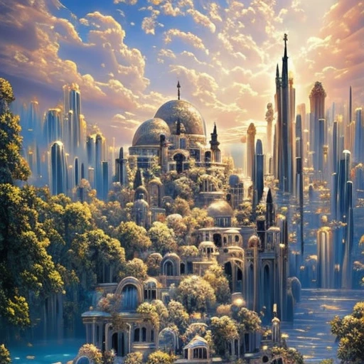 sidon style, City of progress, futuristic city, utopian world, shiny great colors,prosperous buildings, high class clothes and architectural designs, luxurious constructions, utopian futur, highly detailed, hdr, perfect, stunning progressive architecture, flawless world, reflective surfaces, subsurface scattering, flawless buildings, beyond imagination, 8K, global illumination, wide angle, god rays, dream world