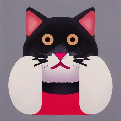 A cute fluffy cat flat, Very detailed, clean, high quality, sharp image, Saturno Butto