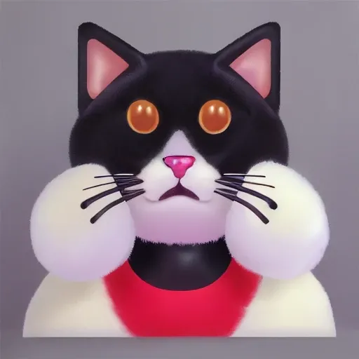 A cute fluffy cat color, Very detailed, clean, high quality, sharp image, Saturno Butto