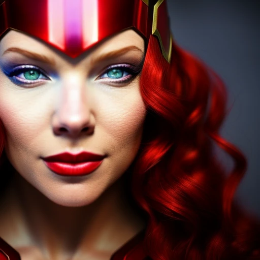 GWoman cosplaying as scarlet witch, au naturel, hyper detailed, digital art, trending in artstation, cinematic lighting, studio quality, smooth render, unreal engine 5 rendered, octane rendered, art style by klimt and nixeu and ian sprigger and wlop and krenz cushart