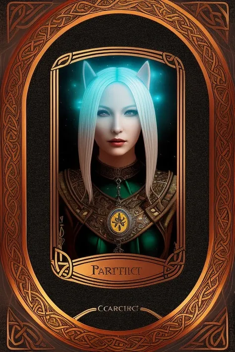 tarot card, portrait, celtic, futuristic, rim lighting, seconddusk