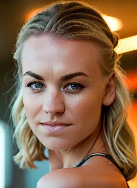 portrait of skswoman, contempt , wearing maxi dress , with Half-up, half-down hairstyle , background war epic (photo, studio lighting, hard light, sony a7, 50 mm, matte skin, pores, colors, hyperdetailed, hyperrealistic), <lyco:Yvonne StrahovskiV3:1.2>