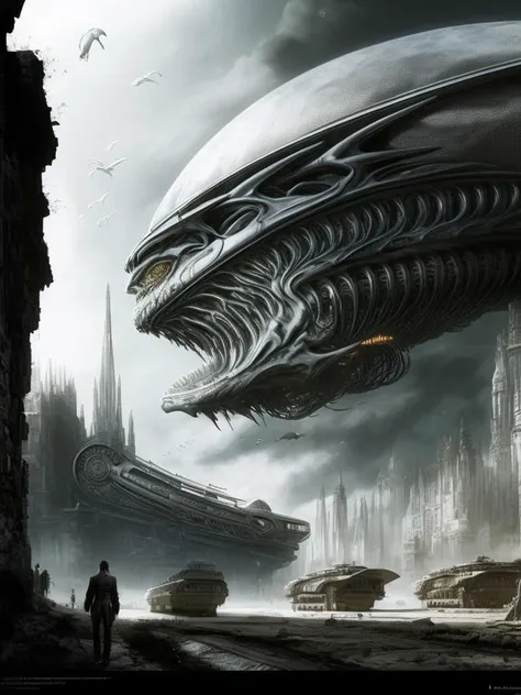 H.R. Giger concept-art for Alien, various illustrations