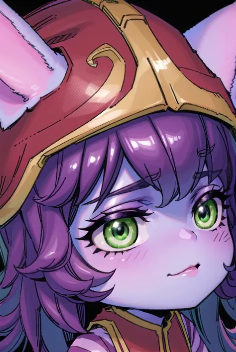 lollulu, <lyco:lulu-lyco-nochekaiser:1>,
lulu, long hair, bangs, animal ears, (green eyes:1.5), purple hair, colored skin, purple skin,
BREAK long sleeves, hat, dress, red dress, red headwear, ears through headwear, striped sleeves, yordle,
BREAK looking at viewer, full body,
BREAK outdoors,
BREAK <lyco:GoodHands-beta2:1>, (masterpiece:1.2), best quality, high resolution, unity 8k wallpaper, (illustration:0.8), (beautiful detailed eyes:1.6), extremely detailed face, perfect lighting, extremely detailed CG, (perfect hands, perfect anatomy),