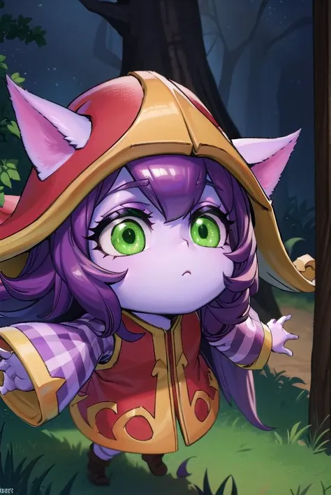 lollulu, <lyco:lulu-lyco-nochekaiser:1>,
lulu, long hair, bangs, animal ears, (green eyes:1.5), purple hair, colored skin, purple skin,
BREAK long sleeves, hat, dress, red dress, red headwear, ears through headwear, striped sleeves, yordle,
BREAK looking at viewer, full body,
BREAK outdoors,
BREAK <lyco:GoodHands-beta2:1>, (masterpiece:1.2), best quality, high resolution, unity 8k wallpaper, (illustration:0.8), (beautiful detailed eyes:1.6), extremely detailed face, perfect lighting, extremely detailed CG, (perfect hands, perfect anatomy),