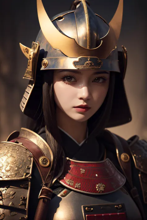 fantasy art,1girl,solo,a beautiful girl ,samurai,black hair,armor, uniform,cloak, knight,hair ornament,shoulder badge, (knight:0.5),cold light,deep shadow, low key, no gravity,wind,looking at viewer,deep shadow, low key,cowboy shot,volumetric lighting, very detailed faces, 4k