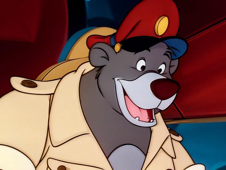 Anime style, 80s, <lora:TSBaloo4:0.8> 1boy, bear, black eyes, day, furry male, hat, male focus, open mouth, parody, red headwear, shirt, smile, solo, sitting at the helm of an aerohydroplane  <lora:add_sharpness:0.7>, japanese vintage, vector, t-shirt design, IMAX, screenshot from the 1983, Sketch, Manga Sketch, Pencil drawing, Black and White, Manga, Manga style, Low detail, Line art, vector art, Monochromatic, by katsuhiro otomo and masamune shirow and studio ghilibi and yukito kishiro