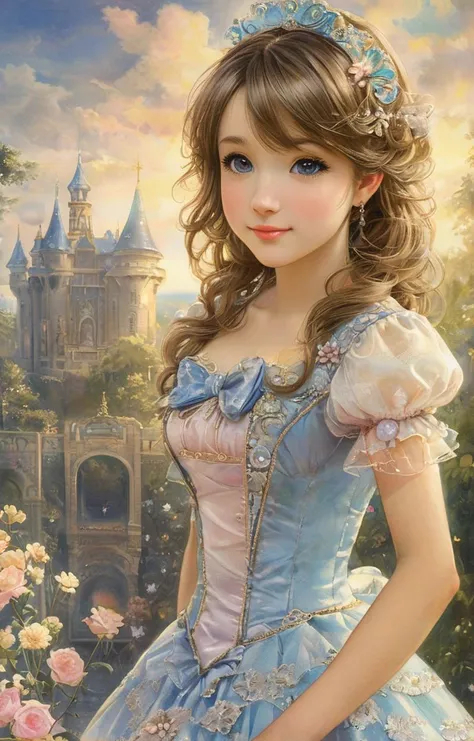 masterpiece,best quality,<lora:tbh357-sdxl:0.6>,illustration,style of Daniel Merriam portrait of idolmaster cinderella girls,