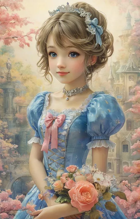 masterpiece,best quality,<lora:tbh357-sdxl:0.6>,illustration,style of Daniel Merriam portrait of idolmaster cinderella girls,