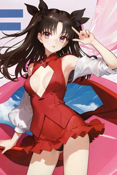 16k, highres, masterpiece, best quality,
<lora:wada_arco_style_v01:1> a pinup of 1girl, megami magazine, tohsaka rin,