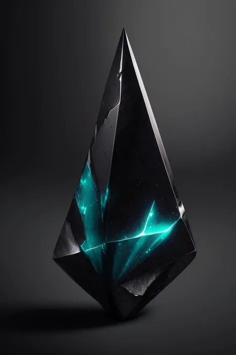 an concept art of alchemic element - Shadowmoon Shard - A jagged, obsidian shard that reflects no light and seems to absorb all around it. ,on balck velvet backgorund, rim lights, digital art