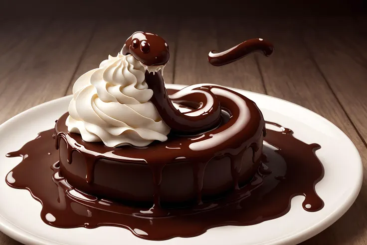 <lora:ChocolateWetStyle:0.4> ChocolateWetStyle snake with <lora:WhippedCreamTopStyle:0.4> WhippedCreamOnTopStyle