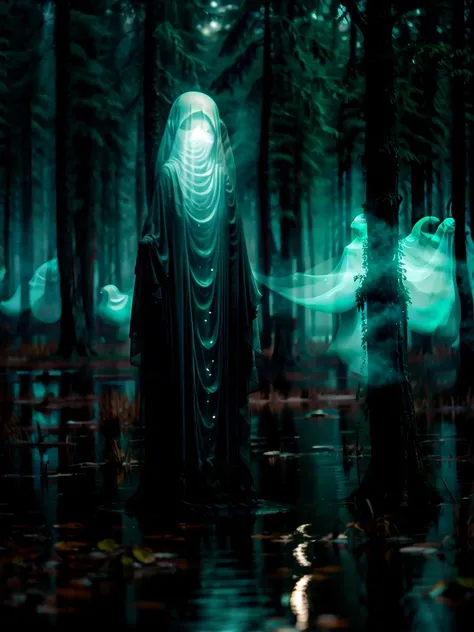 (ghost person)+++, specter++, wraith++, (transparent ghostly figure)+, swamp, moor, dead trees, nighttime++, muted colors, aesthetic, (Dark Fantasy)0,9, Otherworldly, Surreal, 16K, dreamy, Ambrotype, beautiful, masterpiece, highest quality, 32k, depth of field, best quality, high contrast, atmospheric, perfect, HDR, absurdres, celestial, crystalline, natural wonder, nice looking, vaporwave, cold light, bloom, DeepJourney, forest, path <lora:detail_slider_v4:0.25> <lora:more_details:0.25><lora:br_max-000014:0.6><lora:DeepJourney2:0.35><lora:hotarublur_v100:-0.85>