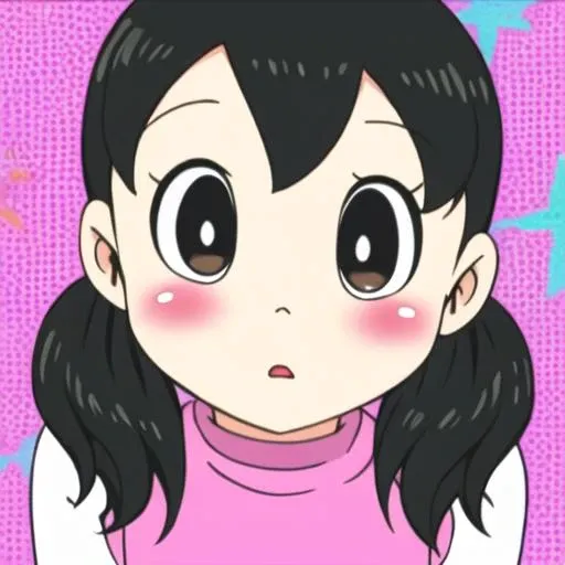 pink_background, blurry, solo, 1girl, depth_of_field, black_hair, black_eyes, looking_at_viewer, blurry_foreground, blush, <lora:Shizuka:0.8>,masterpiece, best quality,