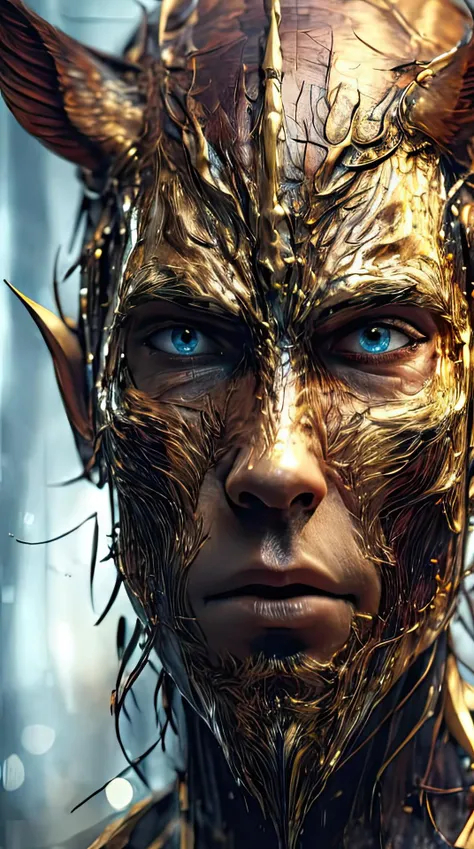 horror face hyperrealistic glamour portrait of an old weary wizard surrounded by elemental magic, arcane, freckles, skin pores, pores, velus hair, macro, extreme details, looking at viewer, <lora:HorrorFace:0.95>
