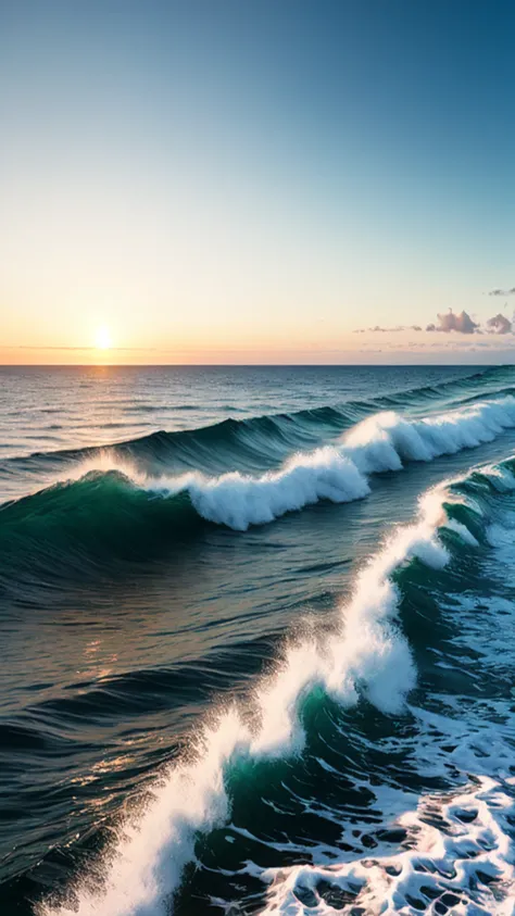 Embrace the rhythmic motion of rolling ocean waves with this captivating nature wallpaper. The deep blue waters, crowned with foamy white crests, create a sense of tranquility and power. Let the endless expanse of the ocean remind you of the vastness of the world and the beauty of nature's elements.