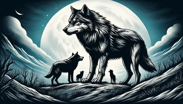 impactful color paint of a wolf under a fool moon <lora:Western_Comic_Style:0.8> , highly detailed, 8k, sharp, professional, clear, high contrast, crystal clear