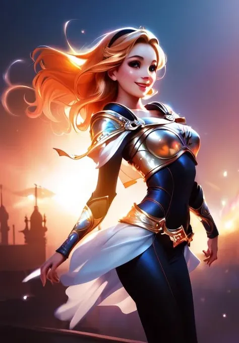 <lora:lux:0.8>, lux, smile,, (acclaimed, alluring, captivating, exciting, gorgeous, striking:1.3), charming, (trending on CGSociety, trending on pixiv, contest winner:1.3)