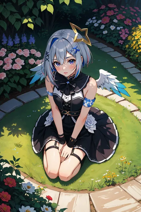 (masterpiece, best quality), intricate details,
1girl, <lora:kanata1-000005 (numeratic):0.8> kanatarnd, kanatasixth,
garden, crouching down, flowers, dirt, from above, sunlight,