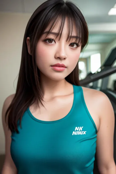 nikon RAW photo,8 k,Fujifilm XT3,masterpiece, best quality, 1girl,solo,realistic, photorealistic,ultra detailed,
1girl, upper body, wearing gym_outfit, 
 <lora:hipoly_3dcg_v7-epoch-000012:0.2> ,<lora:cutegirl2:1>,  full-face blush,