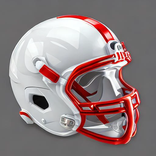 3d icon of nfl icon kansas city red and white helmet <face mask:1>, star wars futuristic design, gridiron football