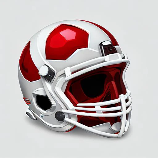 3d icon of nfl icon kansas city red and white helmet <gridiron football:1>, stormtrooper futuristic design, gridiron football