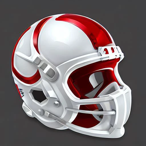 3d icon of nfl icon kansas city red and white helmet <gridiron football:1>, stormtrooper futuristic design, gridiron football
