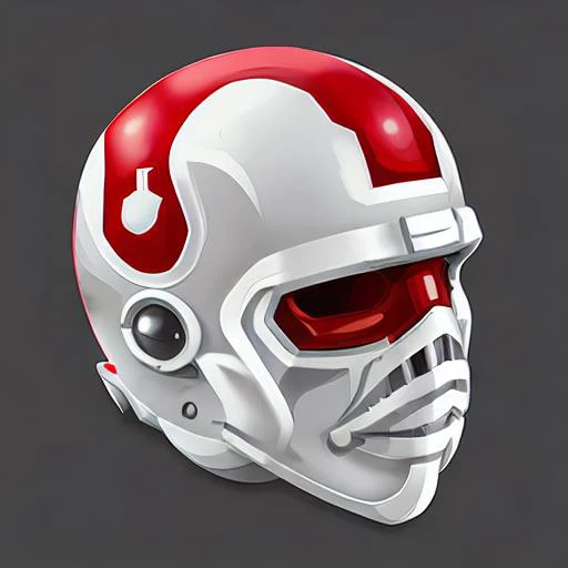 3d icon of nfl icon kansas city red and white helmet <gridiron football:1>, stormtrooper futuristic design, gridiron football