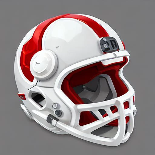 3d icon of nfl icon kansas city red and white helmet <gridiron football:1>,  stormtrooper futuristic design, gridiron football