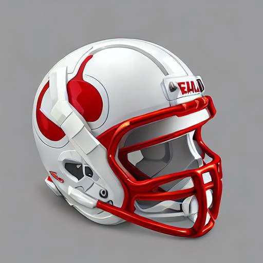 3d icon of nfl icon kansas city red and white helmet <gridiron football:1>, stormtrooper futuristic design, gridiron football