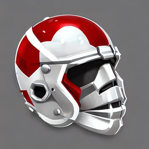 3d icon of nfl icon kansas city red and white helmet <gridiron football:1>, stormtrooper futuristic design, gridiron football