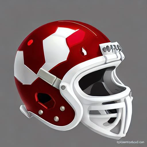 3d icon of nfl icon kansas city red and white helmet <gridiron football:1>, stormtrooper futuristic design, gridiron football
