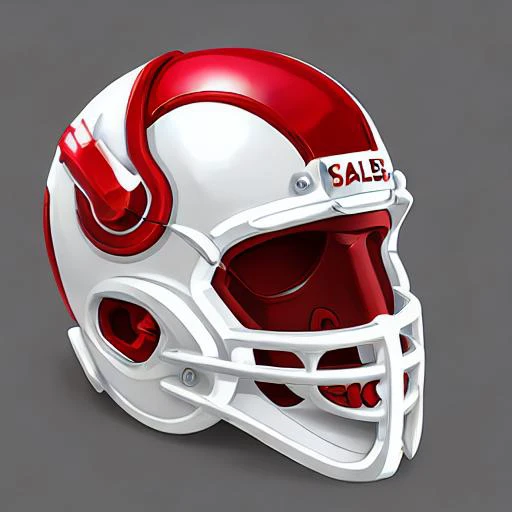 3d icon of nfl icon kansas city red and white helmet <gridiron football:1>, stormtrooper futuristic design, gridiron football