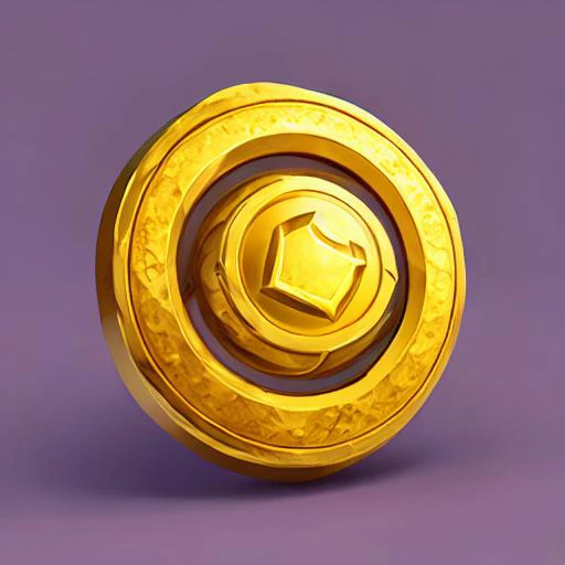 golden coin, item, fantasy art