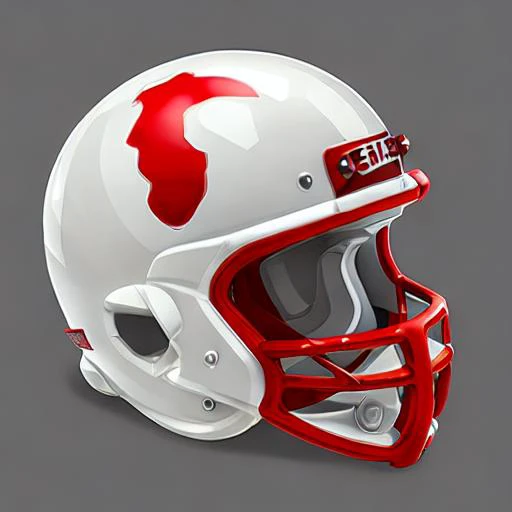3d icon of nfl icon kansas city red and white helmet <gridiron football:1>, stormtrooper futuristic design, gridiron football