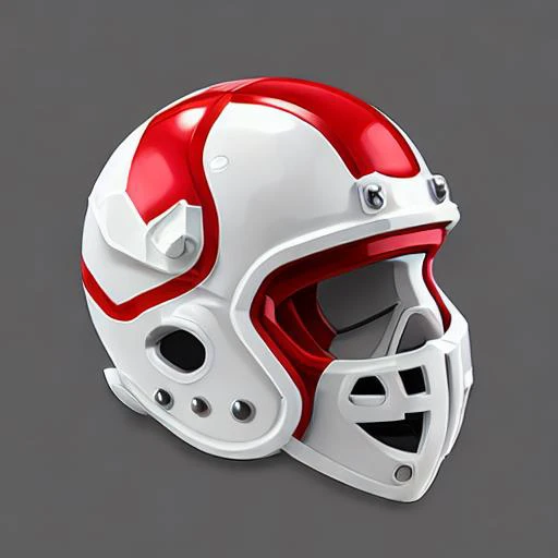 3d icon of nfl icon kansas city red and white helmet <gridiron football:1>, stormtrooper futuristic design, gridiron football
