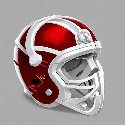 3d icon of nfl icon kansas city red and white helmet <gridiron football:1>, stormtrooper futuristic design, gridiron football