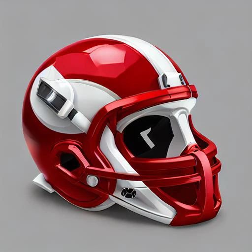 3d icon of nfl icon kansas city red and white helmet <face mask:1>, star wars futuristic design, gridiron football