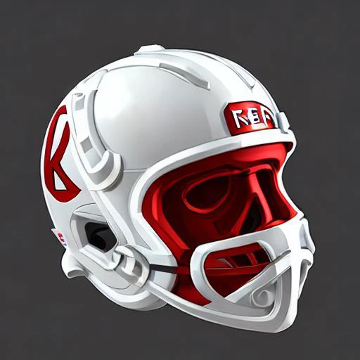 3d icon of nfl icon kansas city red and white helmet <gridiron football:1>, stormtrooper futuristic design, gridiron football