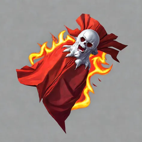 A burning (ghost:1.1) (holding:1.1) a (red flag:1.1), (screaming:1.1) ,high quality, 8k, detailed, masterpiece,