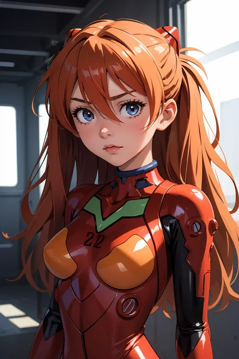 (masterpiece, best quality), 1girl, <lora:souryuu_asuka_langley:1> souryuu_asuka_langley, plugsuit, bodysuit, interface headset, red bodysuit, hair between eyes, pilot suit