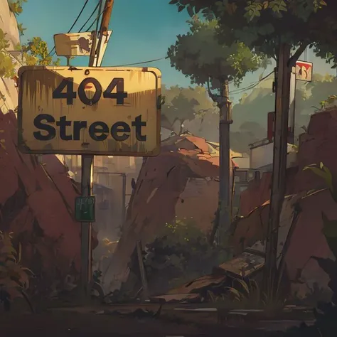 (illustration, high quality), (7udicrousy, anh_l0ra), (((street sign, dirty, abandoned, overgrown))), (desert, overgrown plants, plants, trees), (depth of field), <lora:AnH-LoRA-woncho:0.6>, <lora:7udicrousy_70ra:0.8>