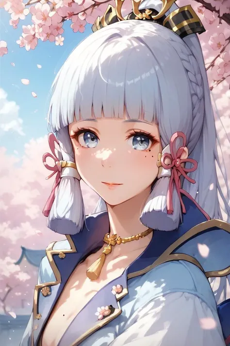 score_9, score_8_up, score_7_up, score_6_up, score_5_up, score_4_up, art, ayaka genshin, cherry flowers, from side, cute,
1girl, closeup face, portrait, detailed,
<lora:m1lfm3t3rXLP:1> mole