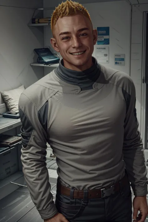 FanStarfield, 1boy, solo, male focus, blonde hair, smile, realistic, looking at viewer, indoors, grin, teeth, upper body, blinds
<lora:epi_noiseoffset2:1>,     <lora:FanStarfield:0.7>